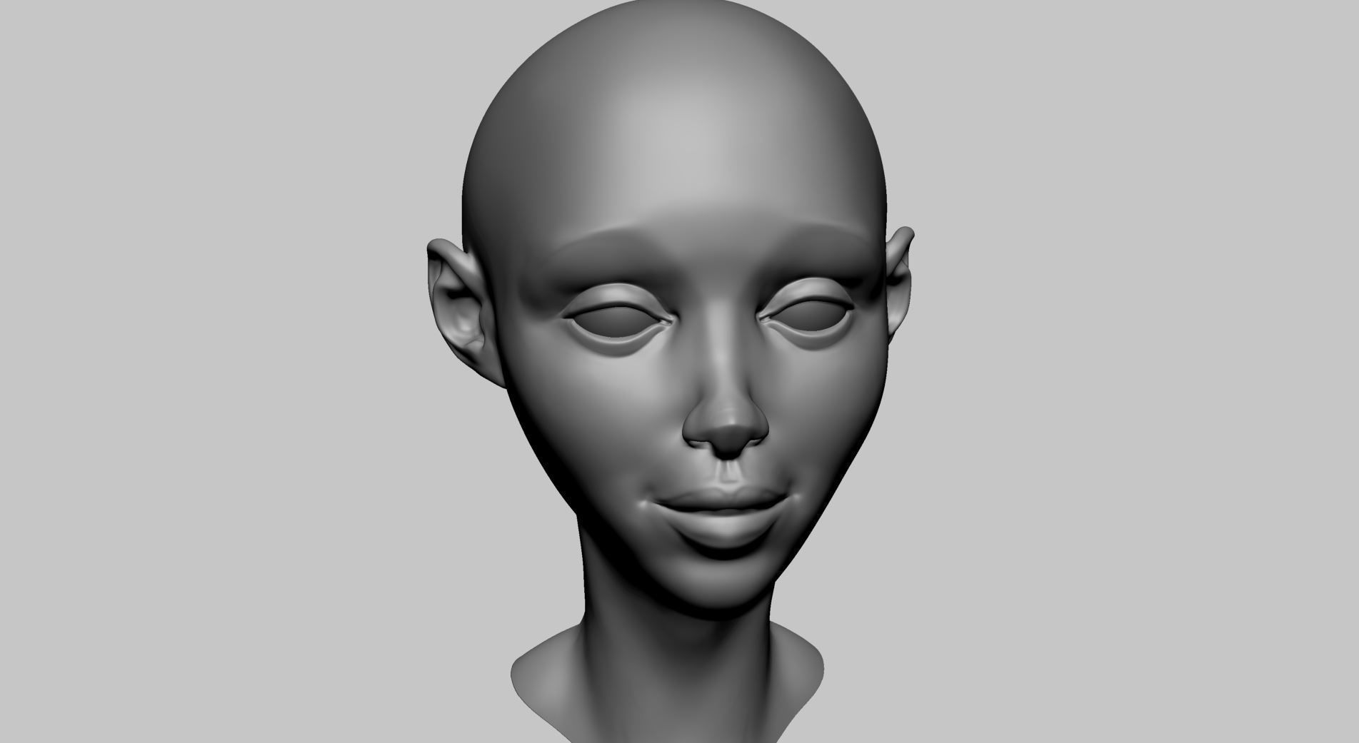 Stylized Female Head E 3D model_8