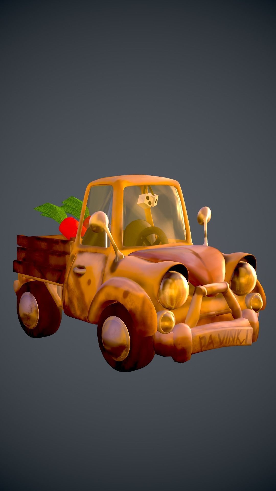 Old Truck Car Unity Game Ready Props Low-Poly Low-poly 3D model_6