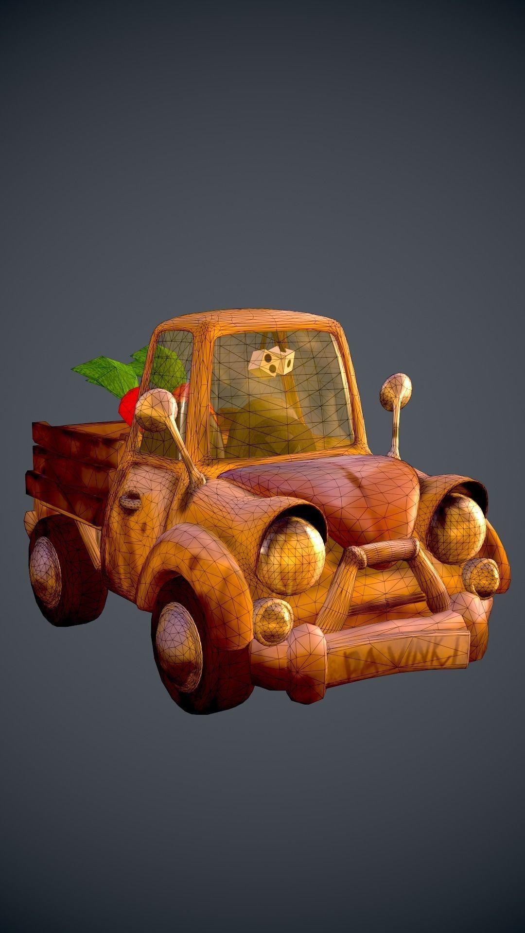 Old Truck Car Unity Game Ready Props Low-Poly Low-poly 3D model_5
