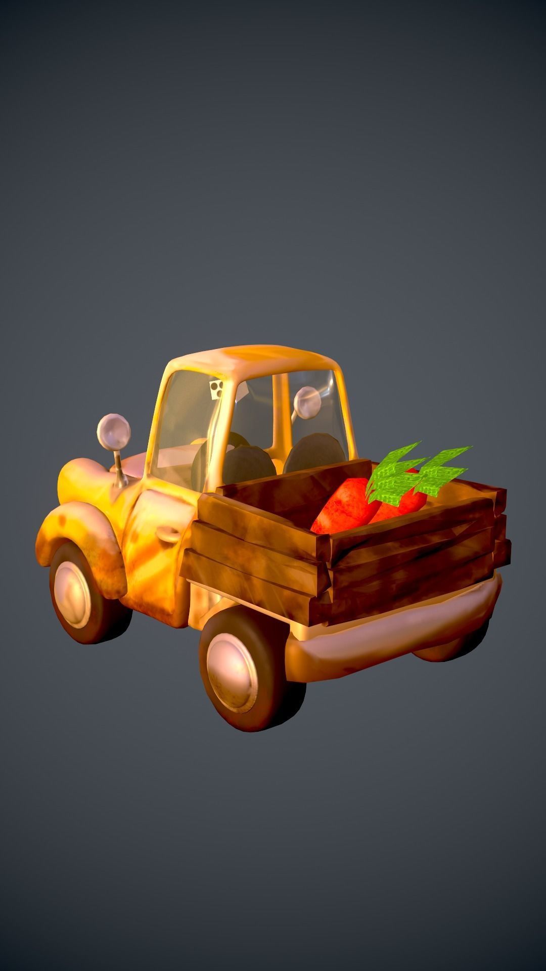 Old Truck Car Unity Game Ready Props Low-Poly Low-poly 3D model_8