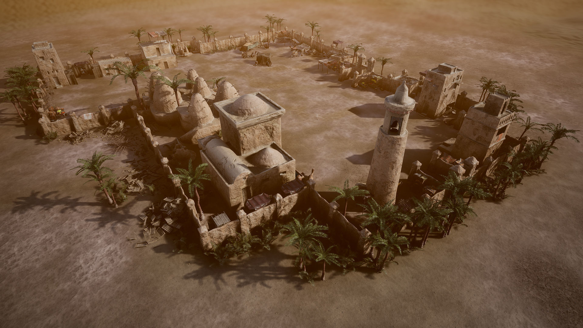 Top-Down Desert Town - LowPoly Low-poly 3D model_10