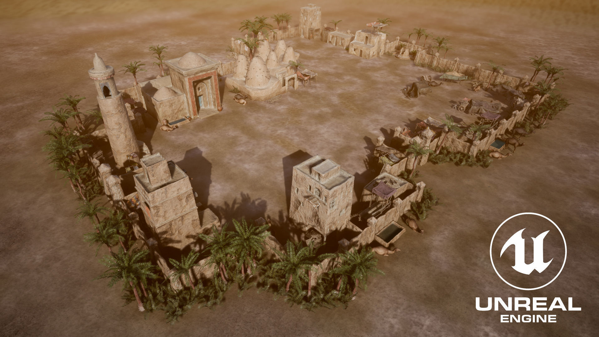 Top-Down Desert Town - LowPoly Low-poly 3D model_7