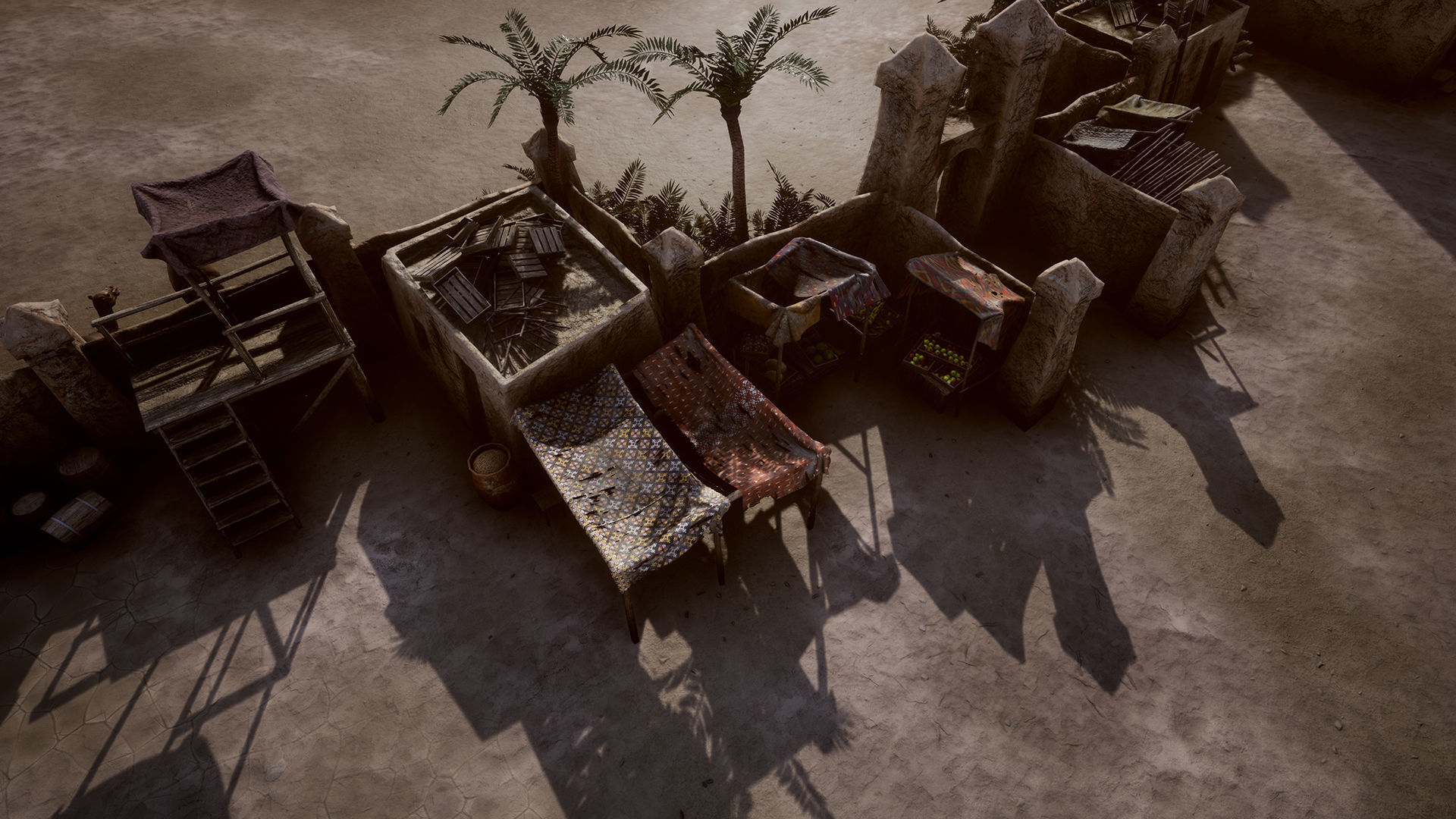 Top-Down Desert Town - LowPoly Low-poly 3D model_19