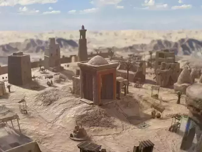Top-Down Desert Town - LowPoly Low-poly 3D model