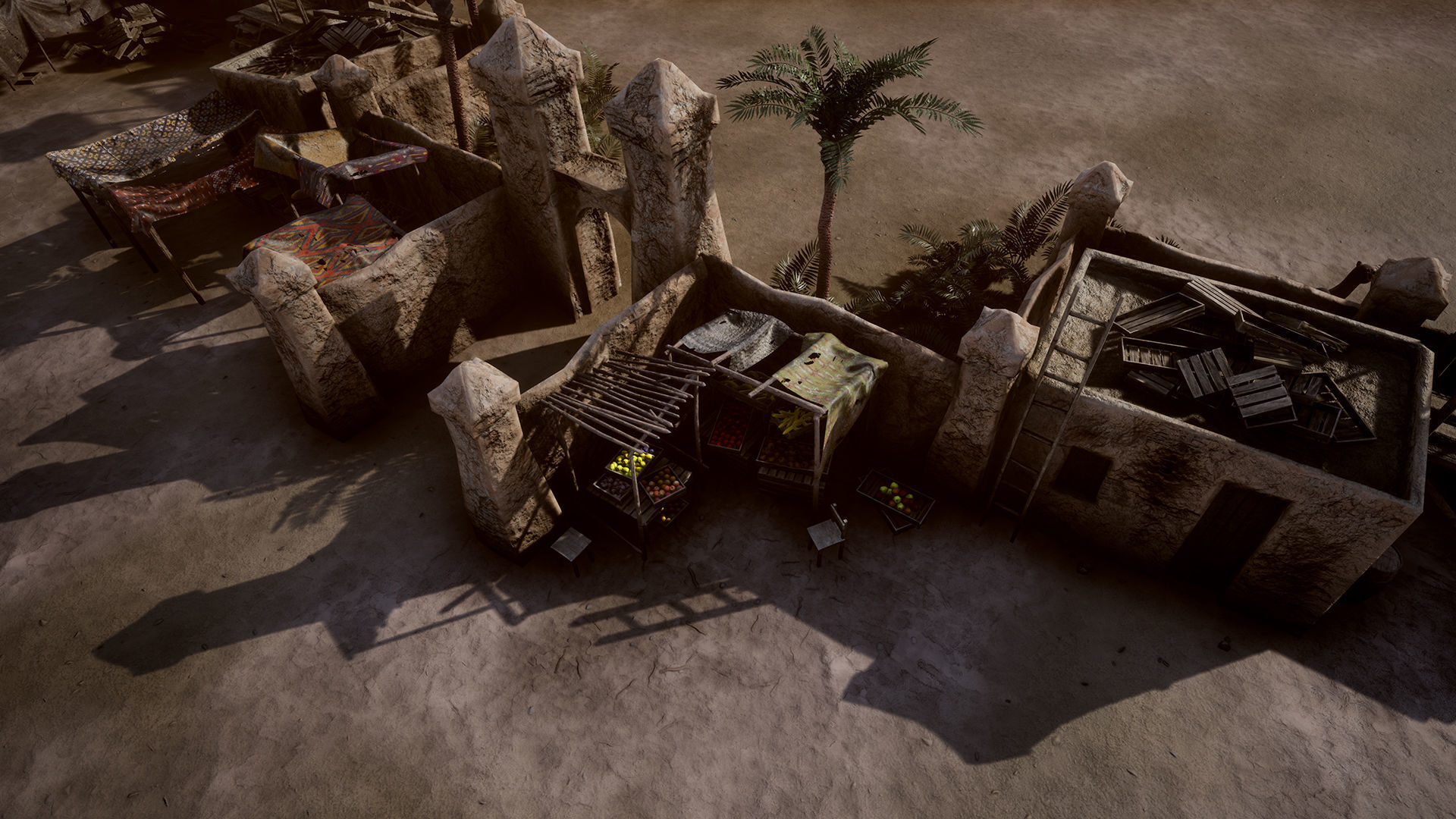 Top-Down Desert Town - LowPoly Low-poly 3D model_15