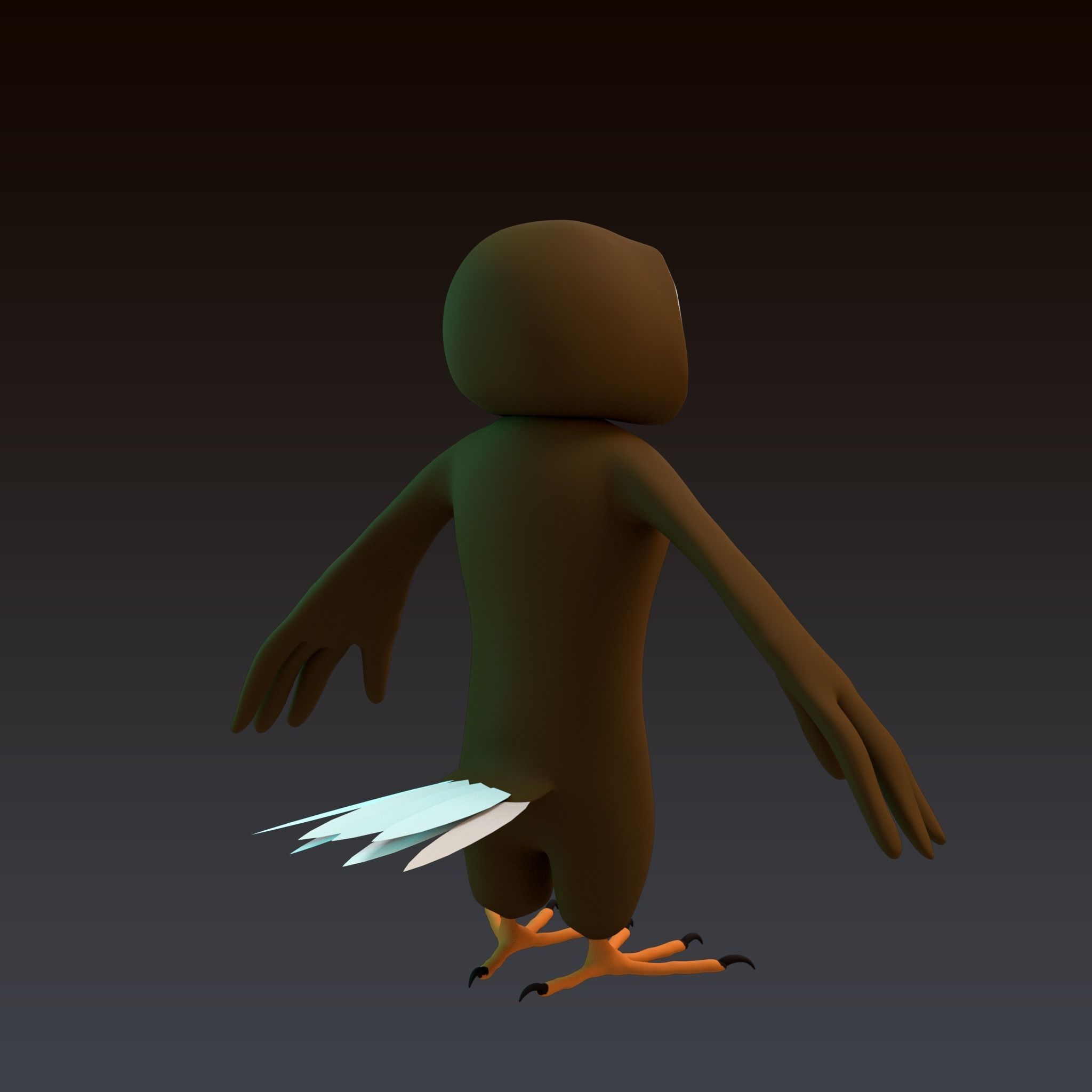 Stylized Owl NoRig Low-poly 3D model_6