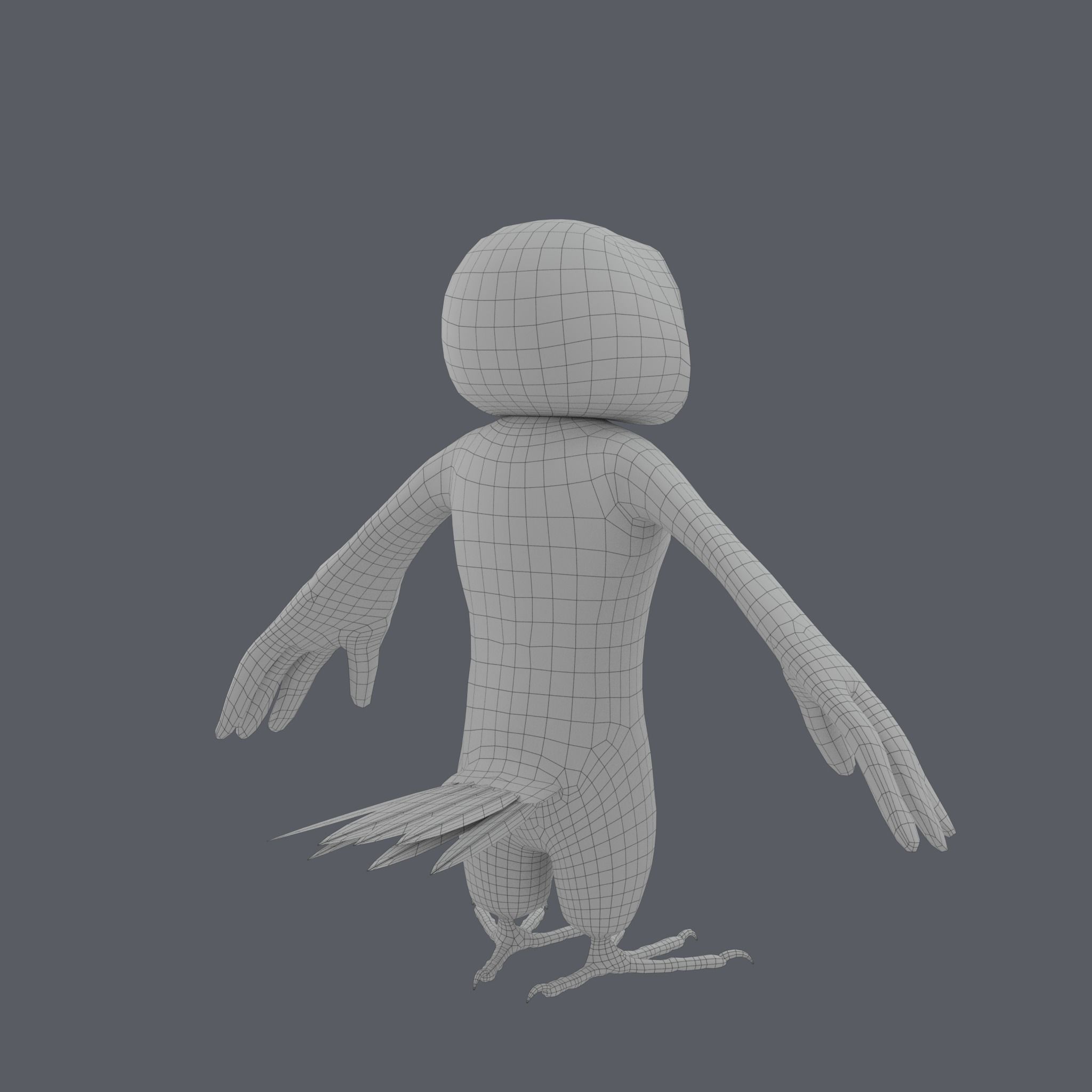 Stylized Owl NoRig Low-poly 3D model_16