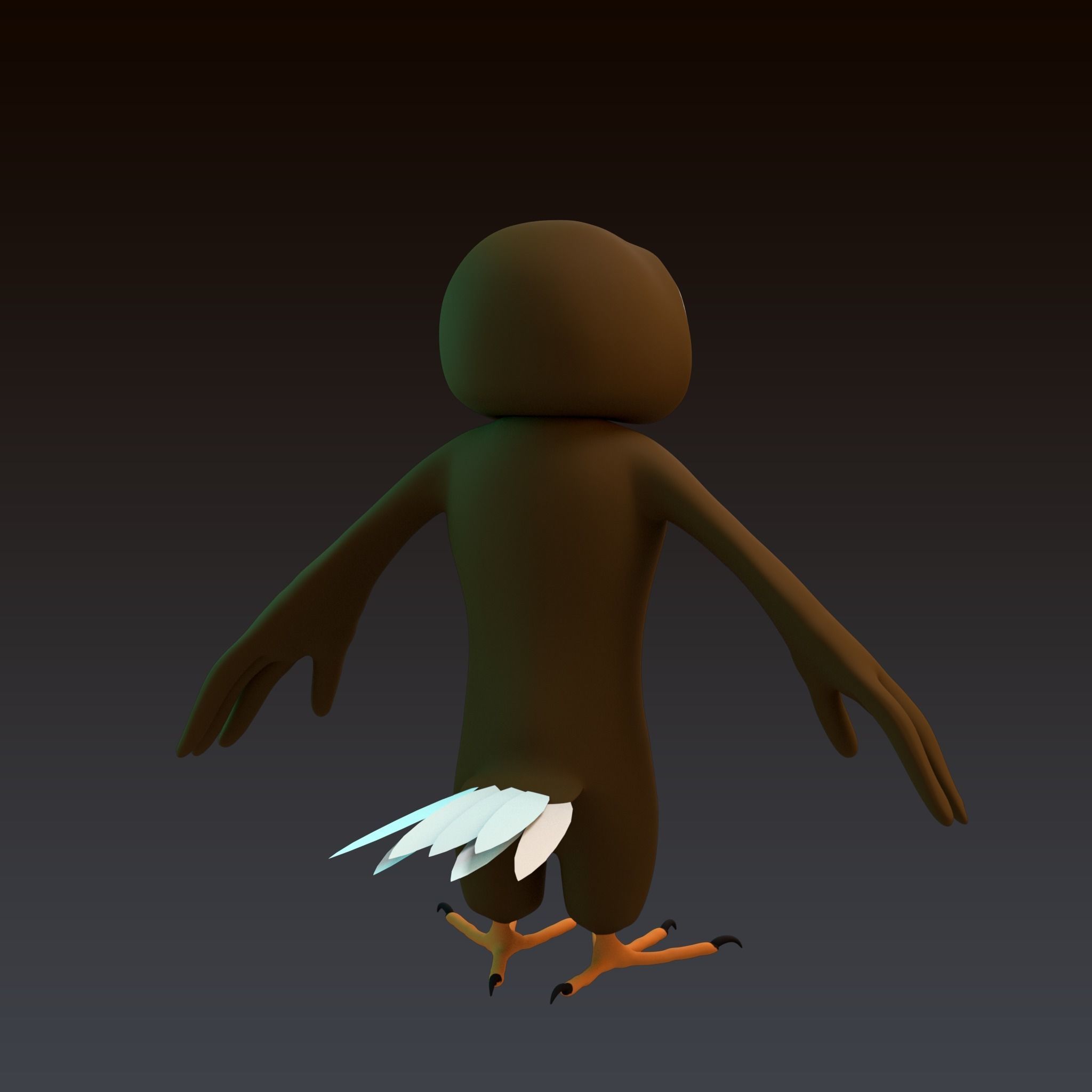 Stylized Owl NoRig Low-poly 3D model_7