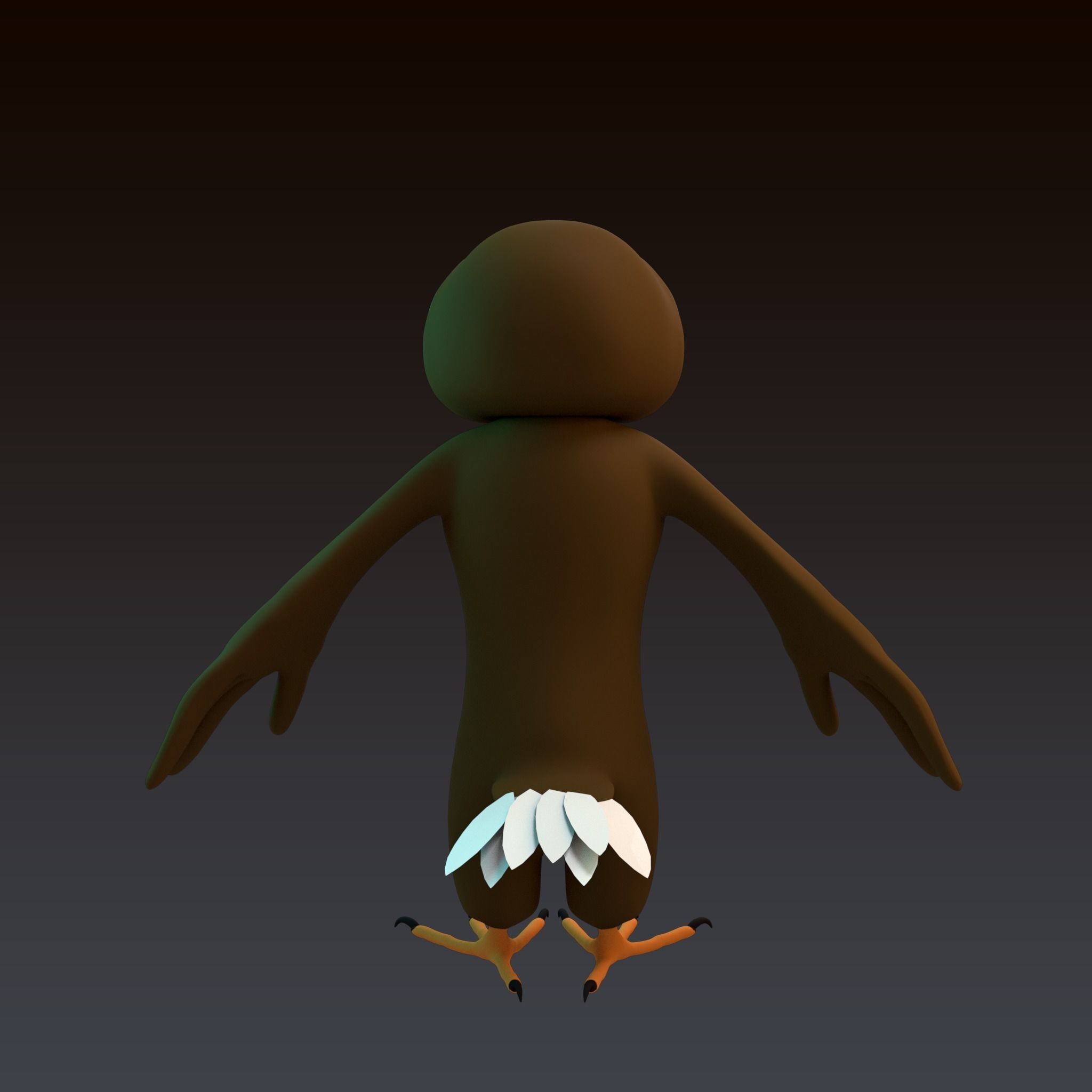 Stylized Owl NoRig Low-poly 3D model_8