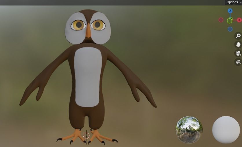 Stylized Owl NoRig Low-poly 3D model_17