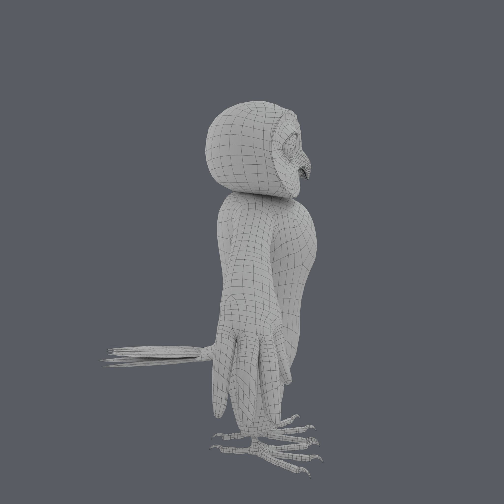 Stylized Owl NoRig Low-poly 3D model_15