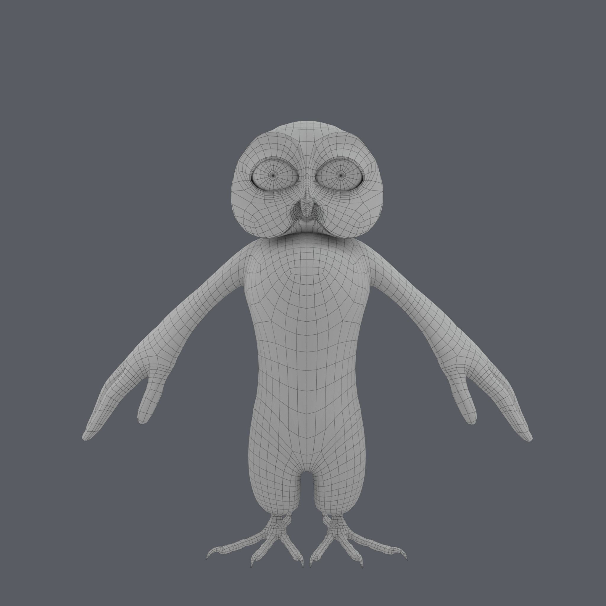 Stylized Owl NoRig Low-poly 3D model_13