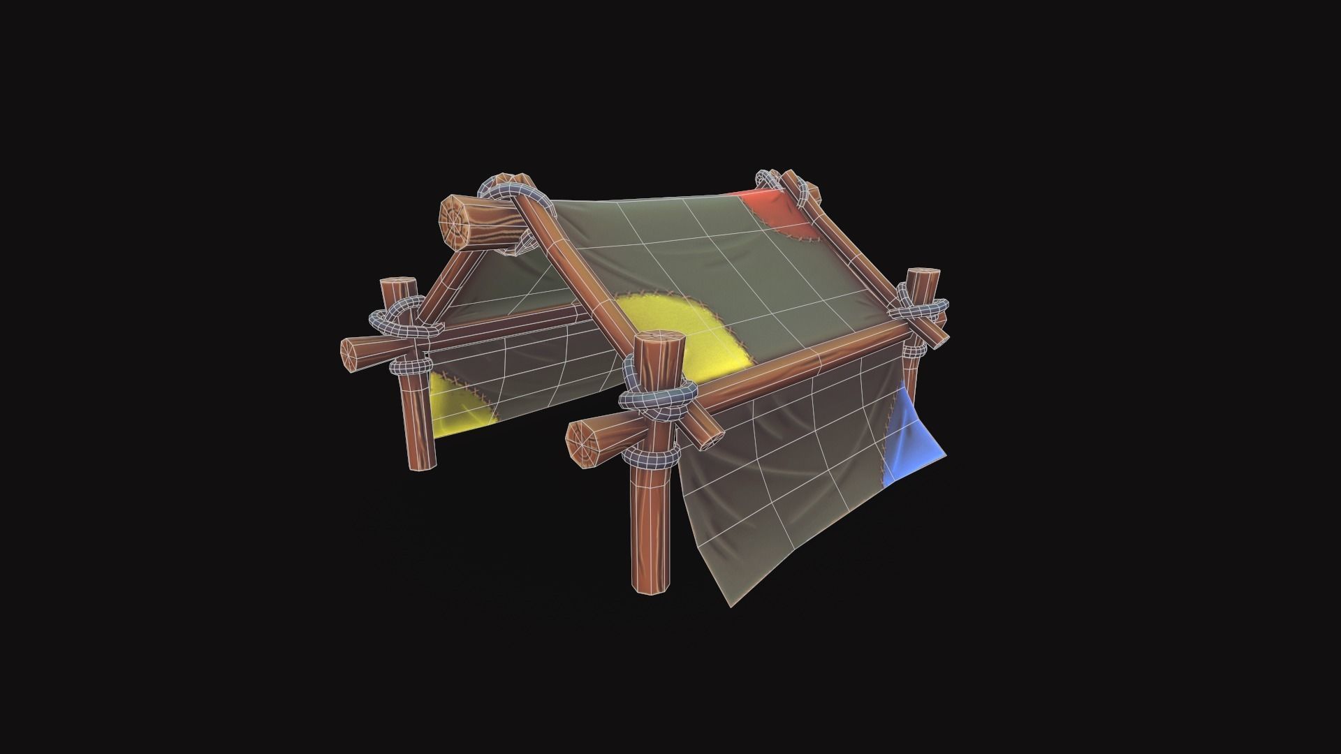 Stylized Tent Low-poly 3D model_7
