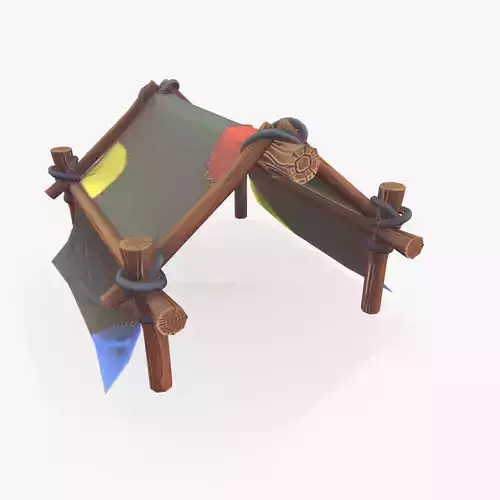 Stylized Tent Low-poly 3D model