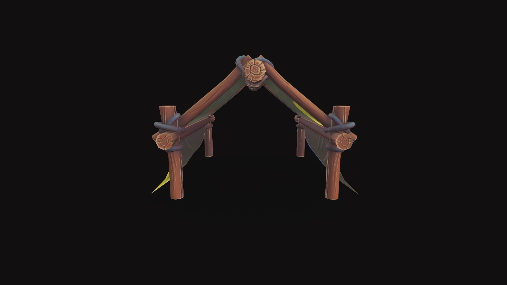 Stylized Tent Low-poly 3D model_4