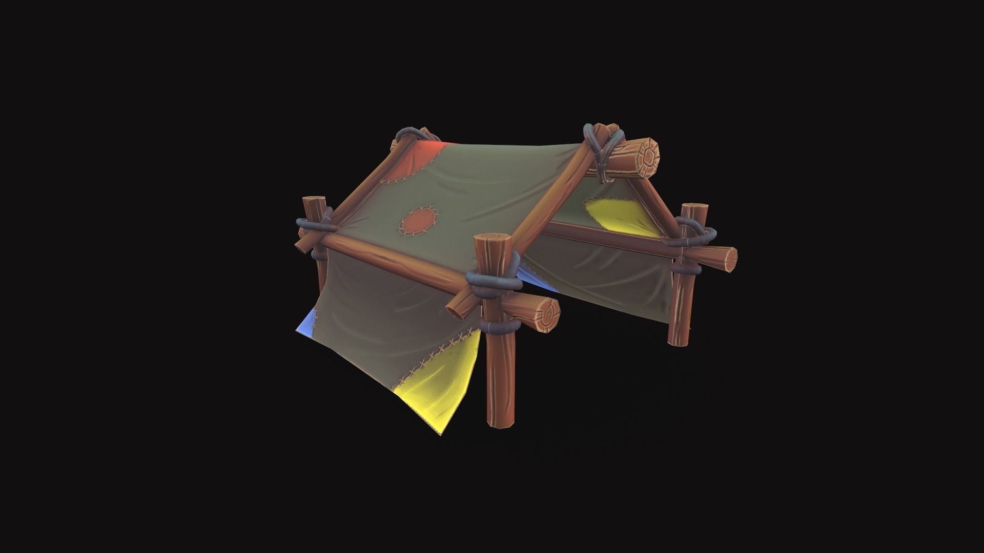 Stylized Tent Low-poly 3D model_2
