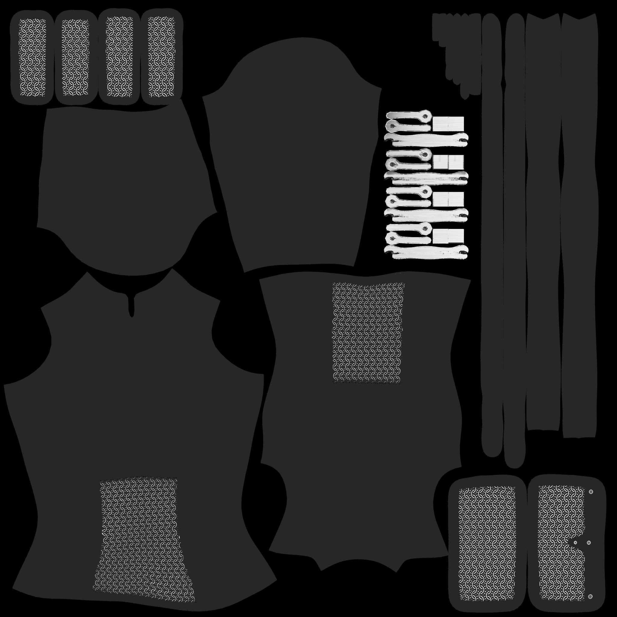 Medieval Female Warrior Top With Shoulder Guards Low-poly 3D model_11