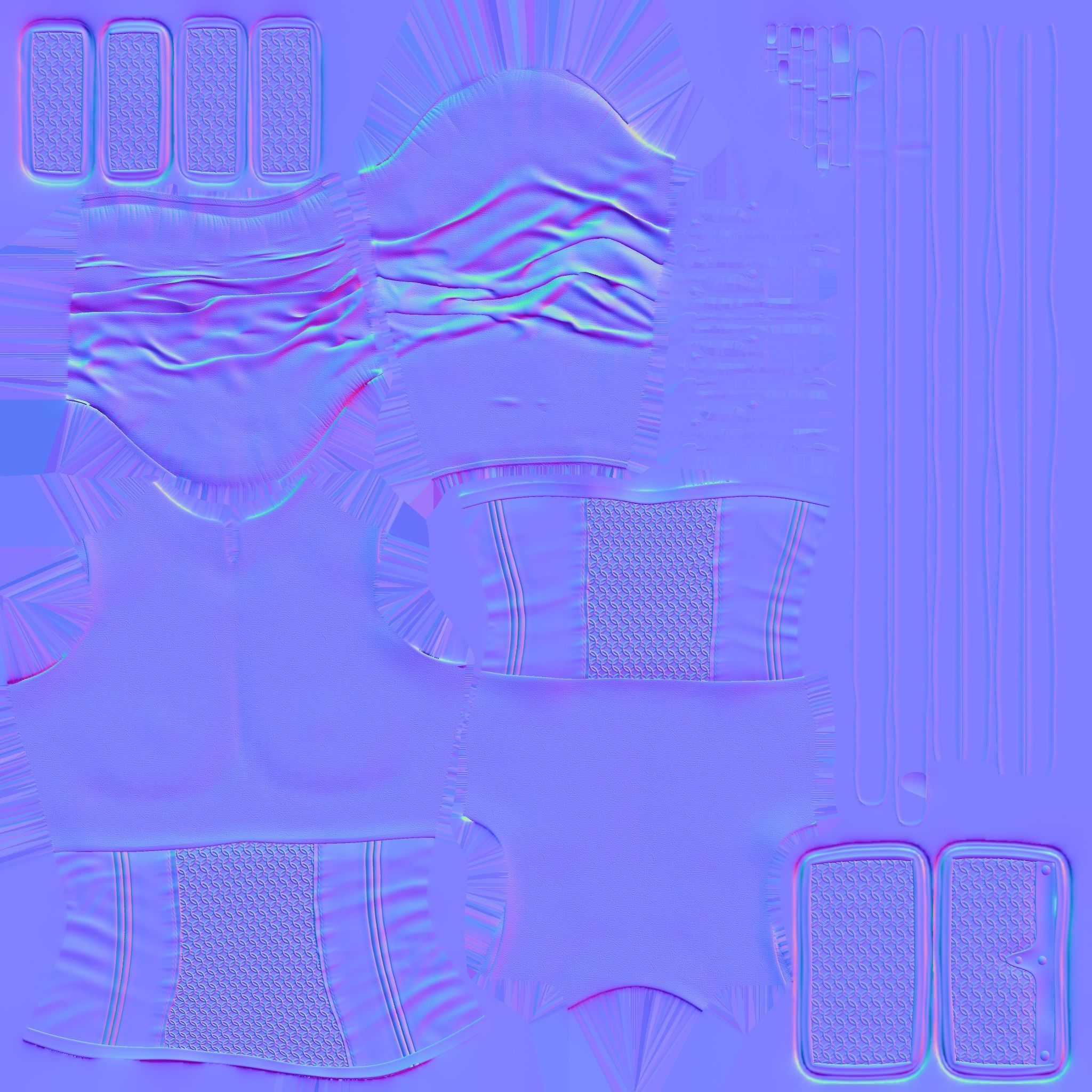 Medieval Female Warrior Top With Shoulder Guards Low-poly 3D model_10