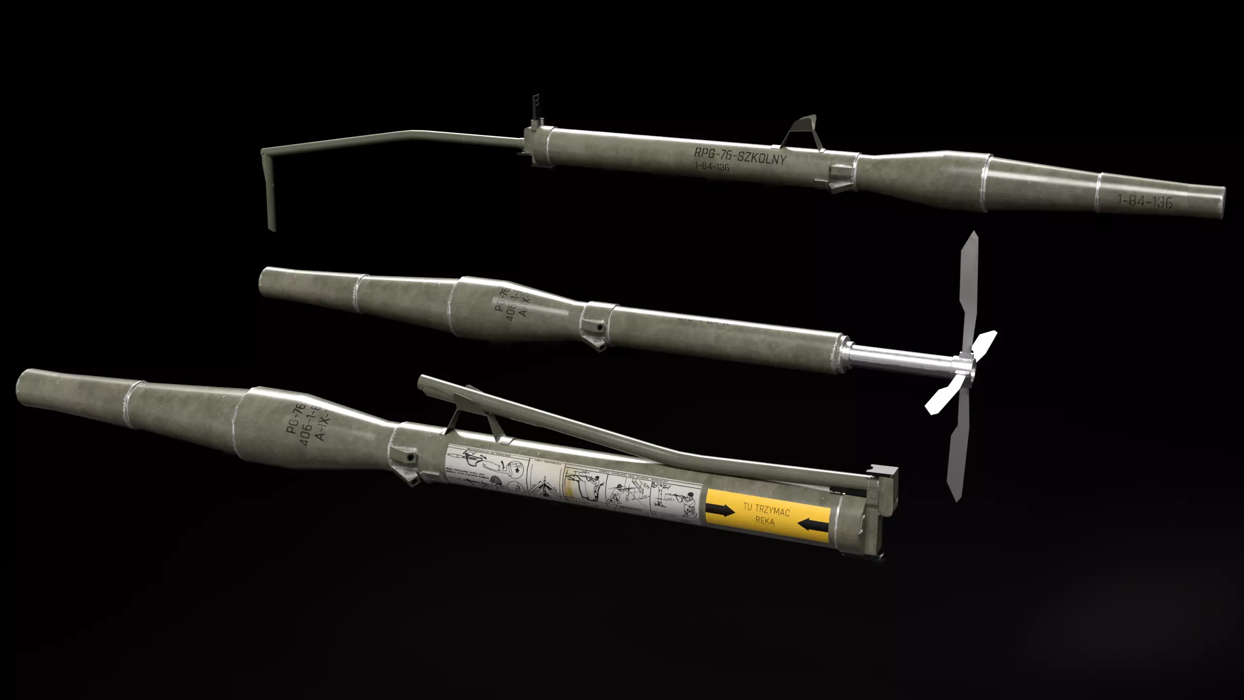 RPG-76 Komar Low-poly 3D model_0