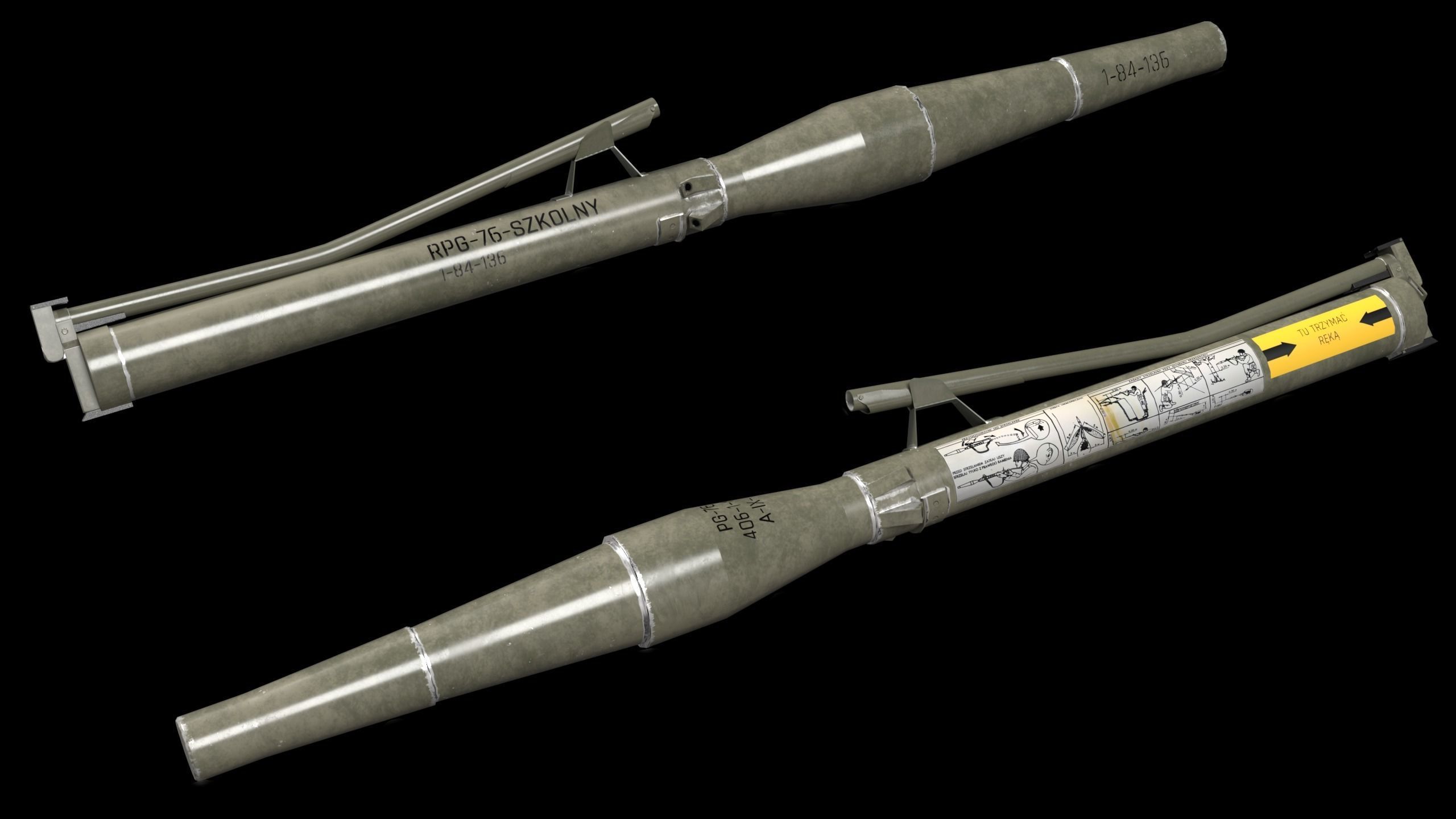 RPG-76 Komar Low-poly 3D model_2