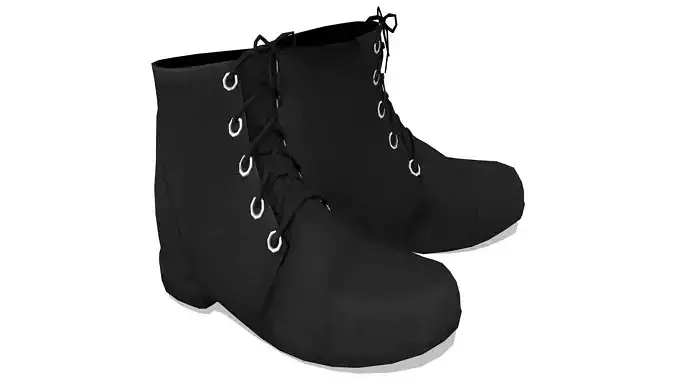 Men Black Thick Heels Ankle Boots