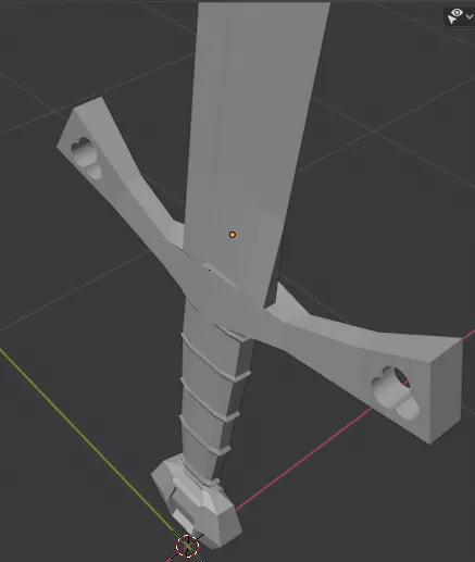 Falchion Sword Low-poly 3D model