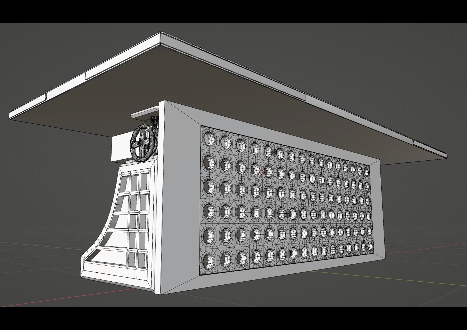 massivetable desk with glass top Low-poly 3D model_7
