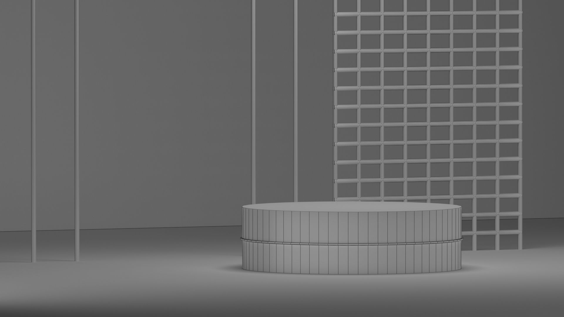 Product stand in black and gold color 3D model_14