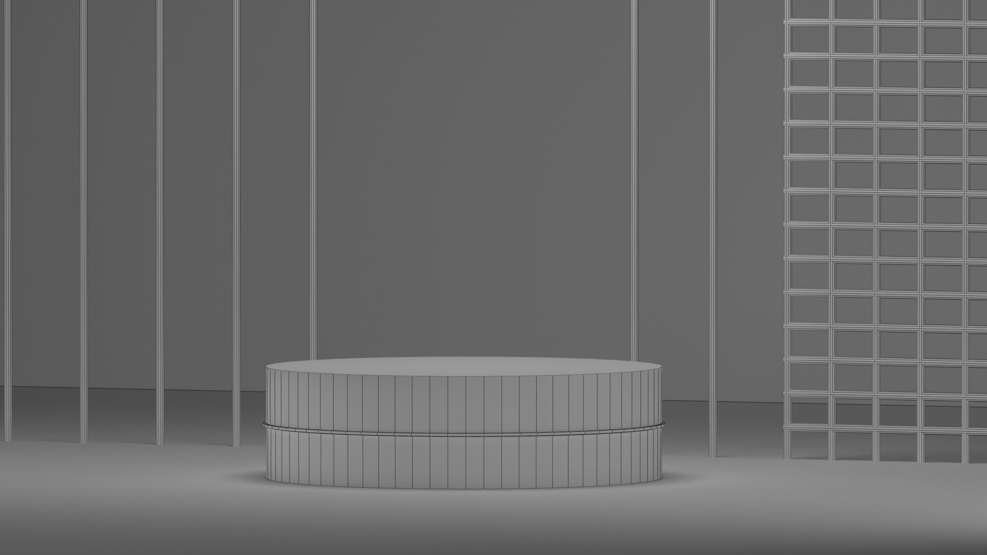 Product stand in black and gold color 3D model_12