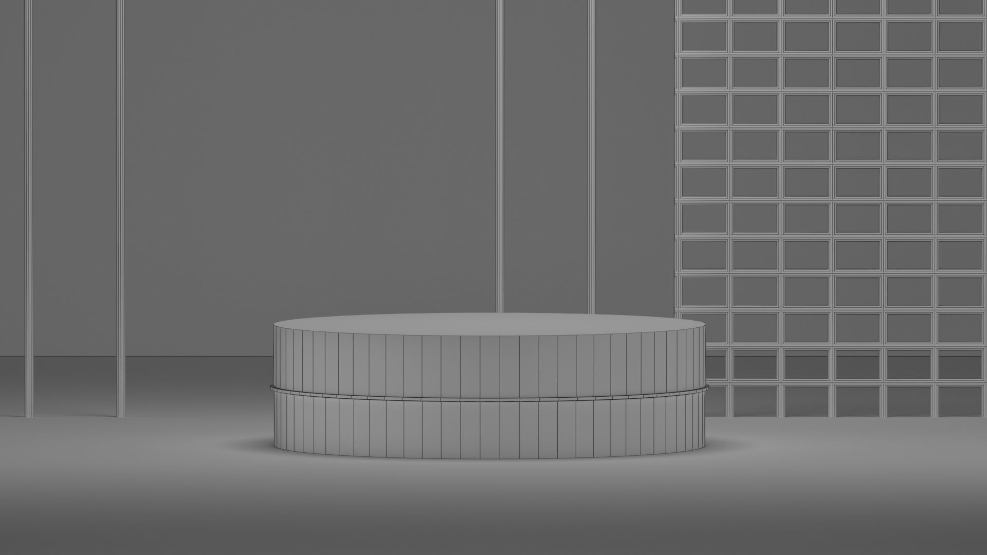 Product stand in black and gold color 3D model_13