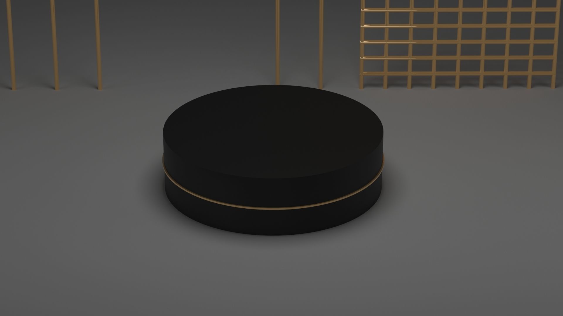 Product stand in black and gold color 3D model_5