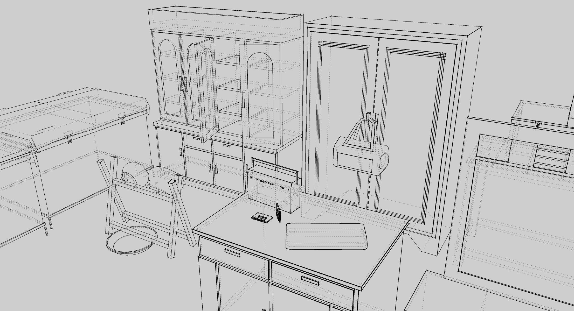 Village Furnitures Low-poly 3D model_22