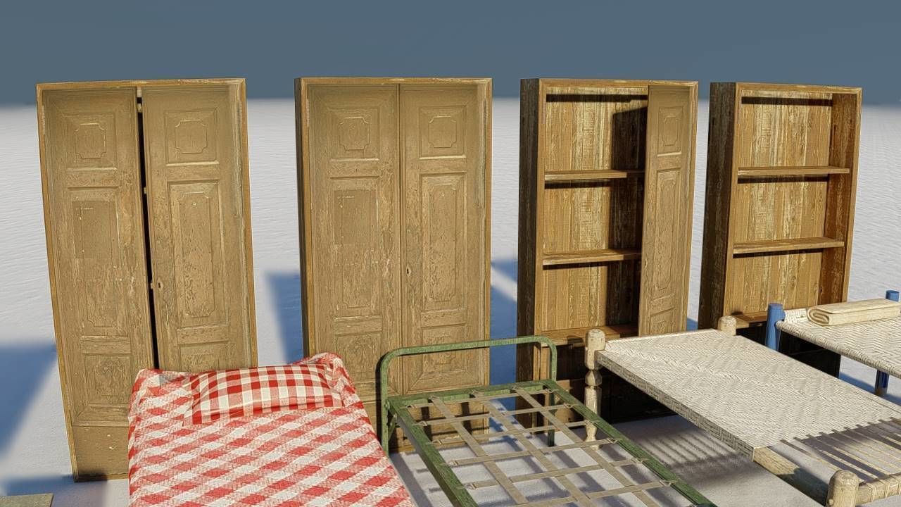 Village Furnitures Low-poly 3D model_8