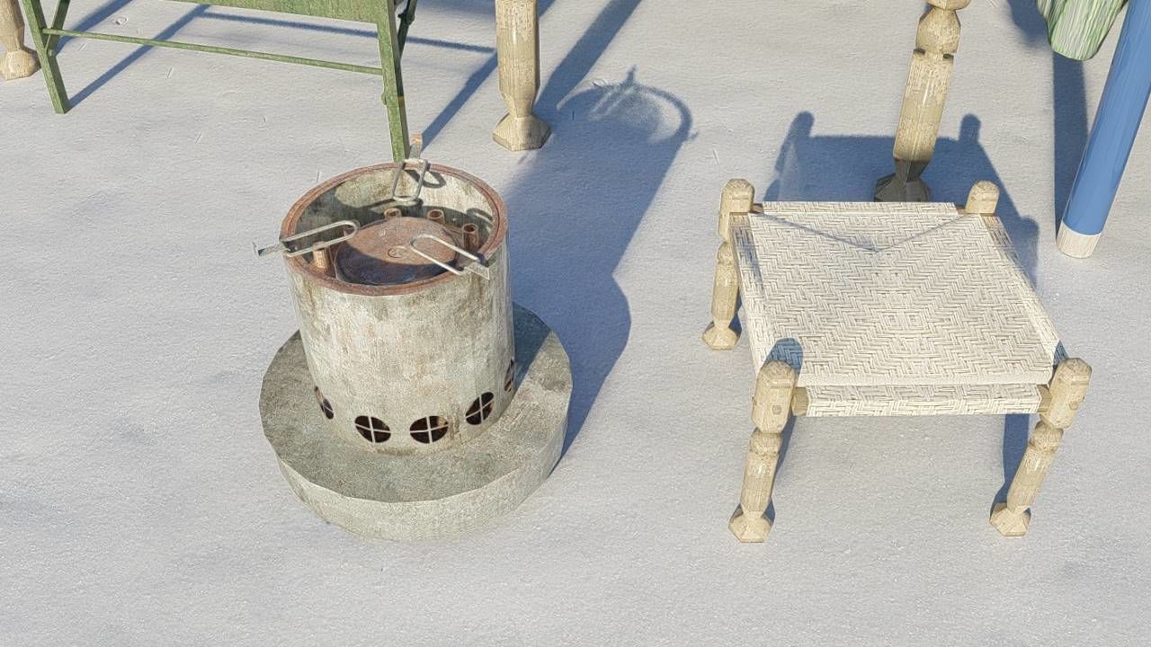 Village Furnitures Low-poly 3D model_9