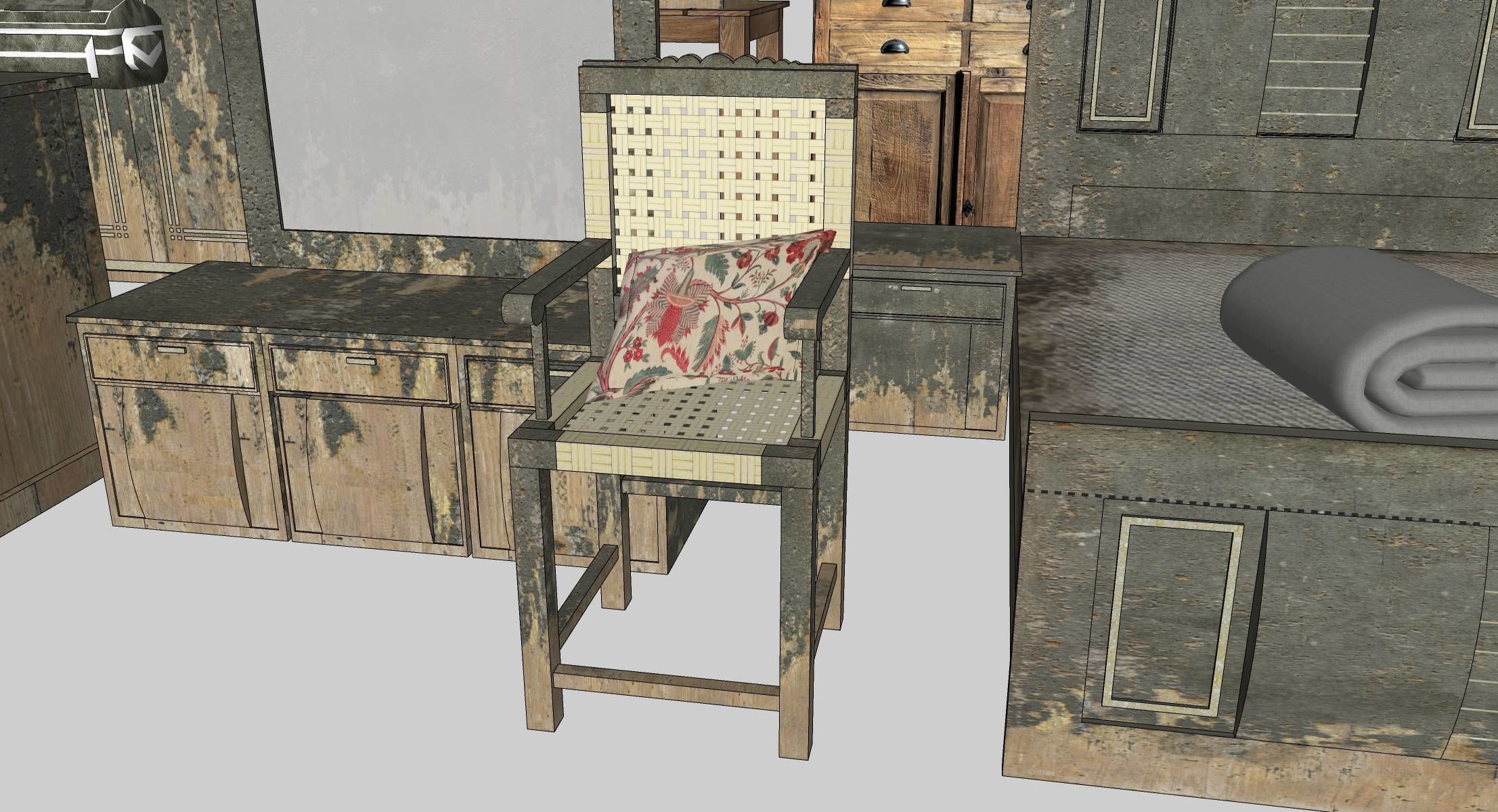 Village Furnitures Low-poly 3D model_13