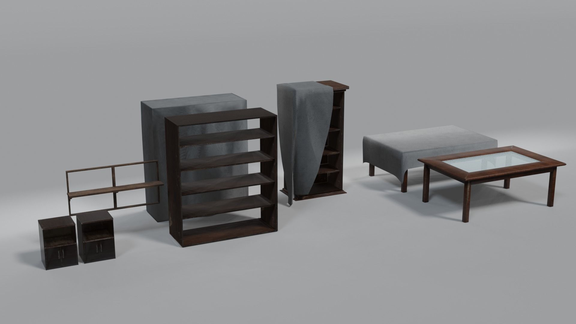pack cabinet - low poly Low-poly 3D model_1