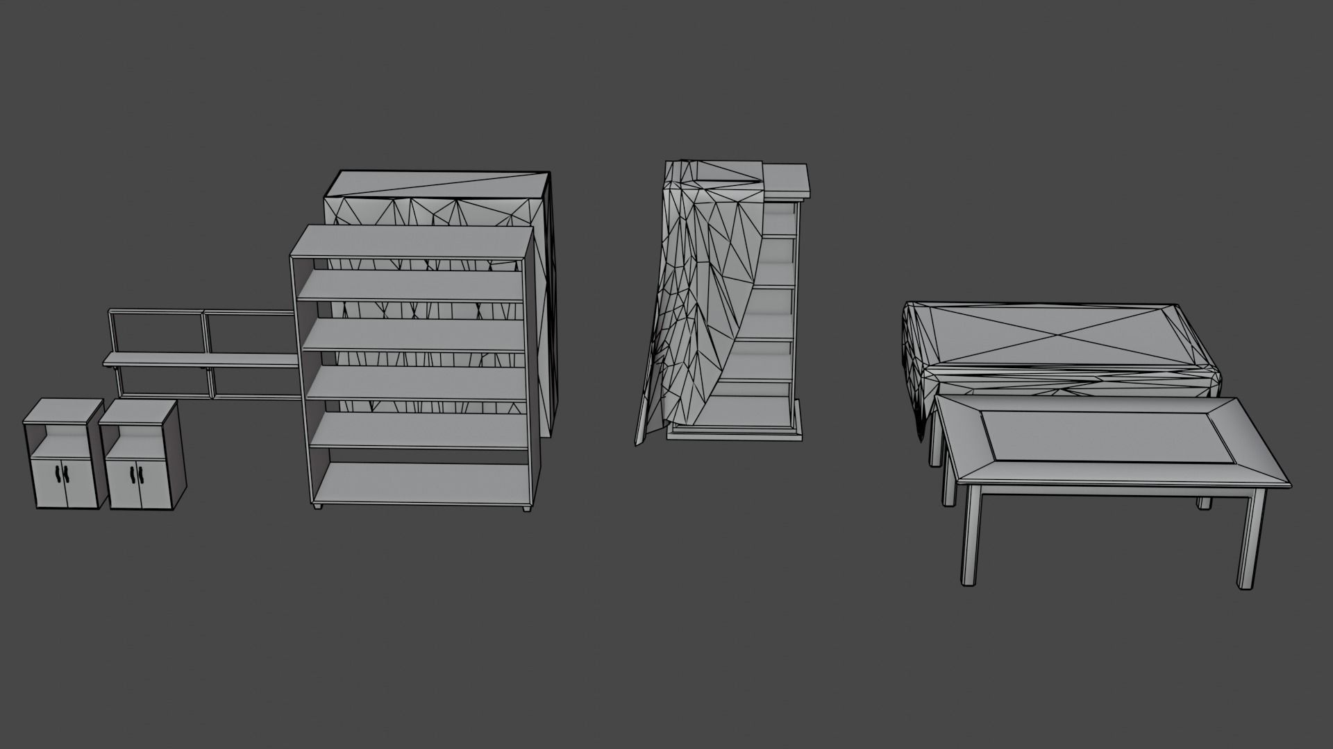 pack cabinet - low poly Low-poly 3D model_4