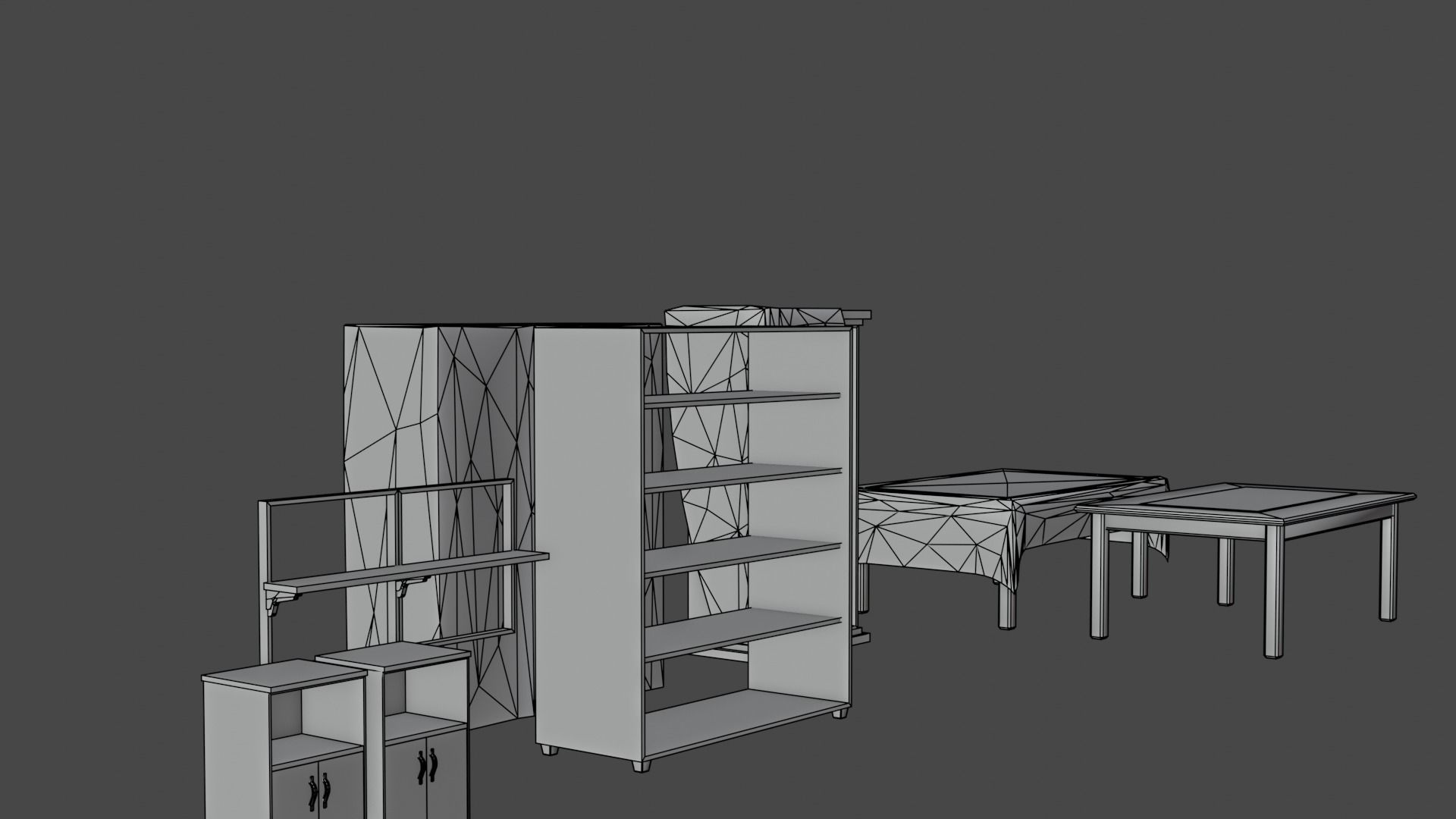 pack cabinet - low poly Low-poly 3D model_5