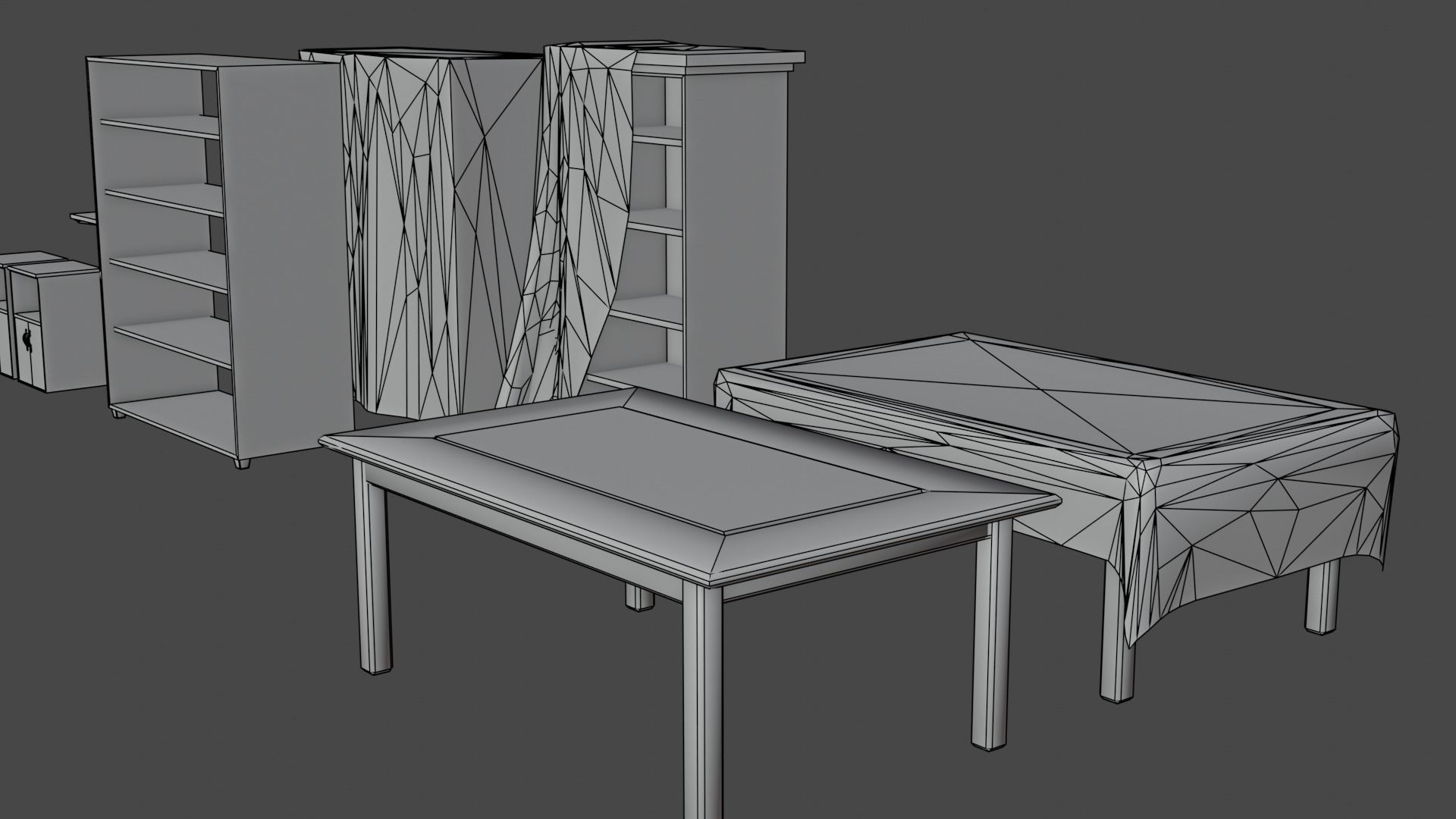pack cabinet - low poly Low-poly 3D model_6
