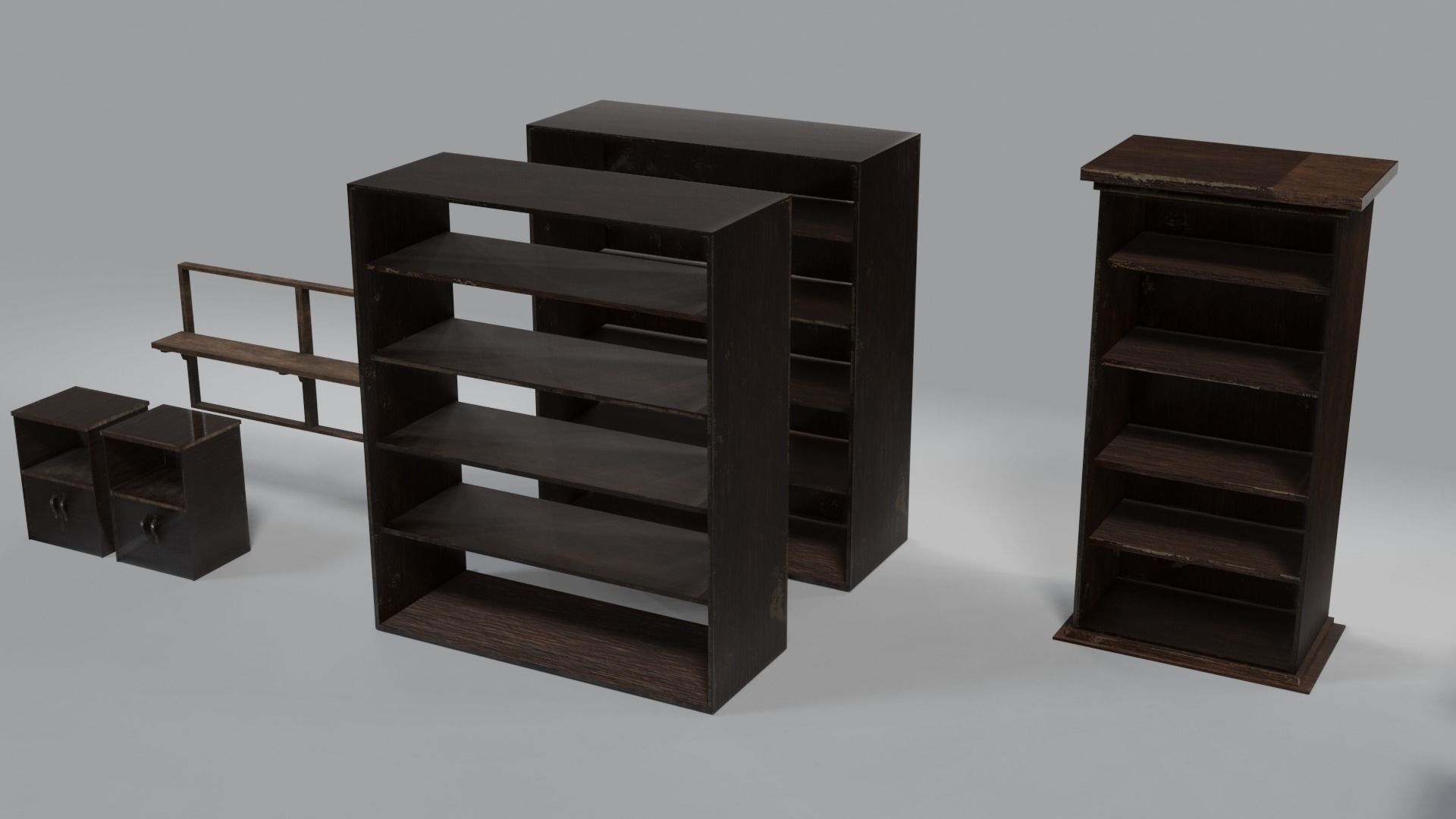 pack cabinet - low poly Low-poly 3D model_2