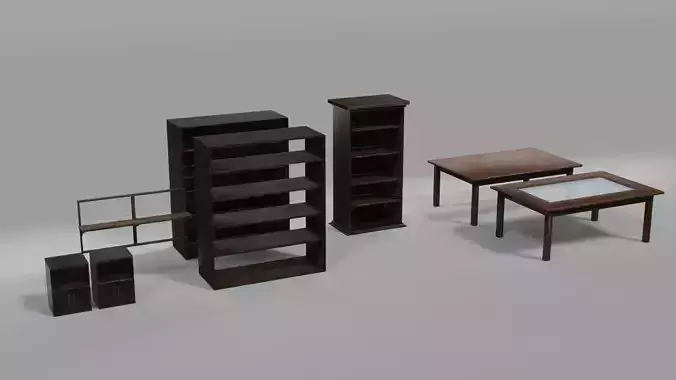 pack cabinet - low poly Low-poly 3D model