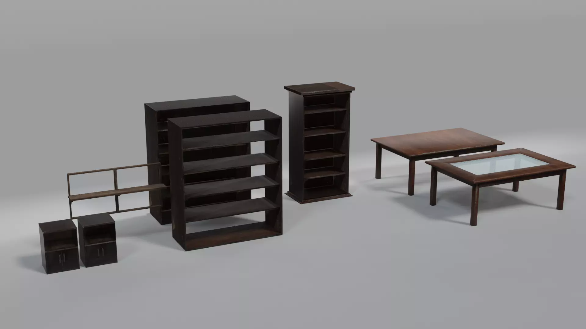 pack cabinet - low poly Low-poly 3D model_0