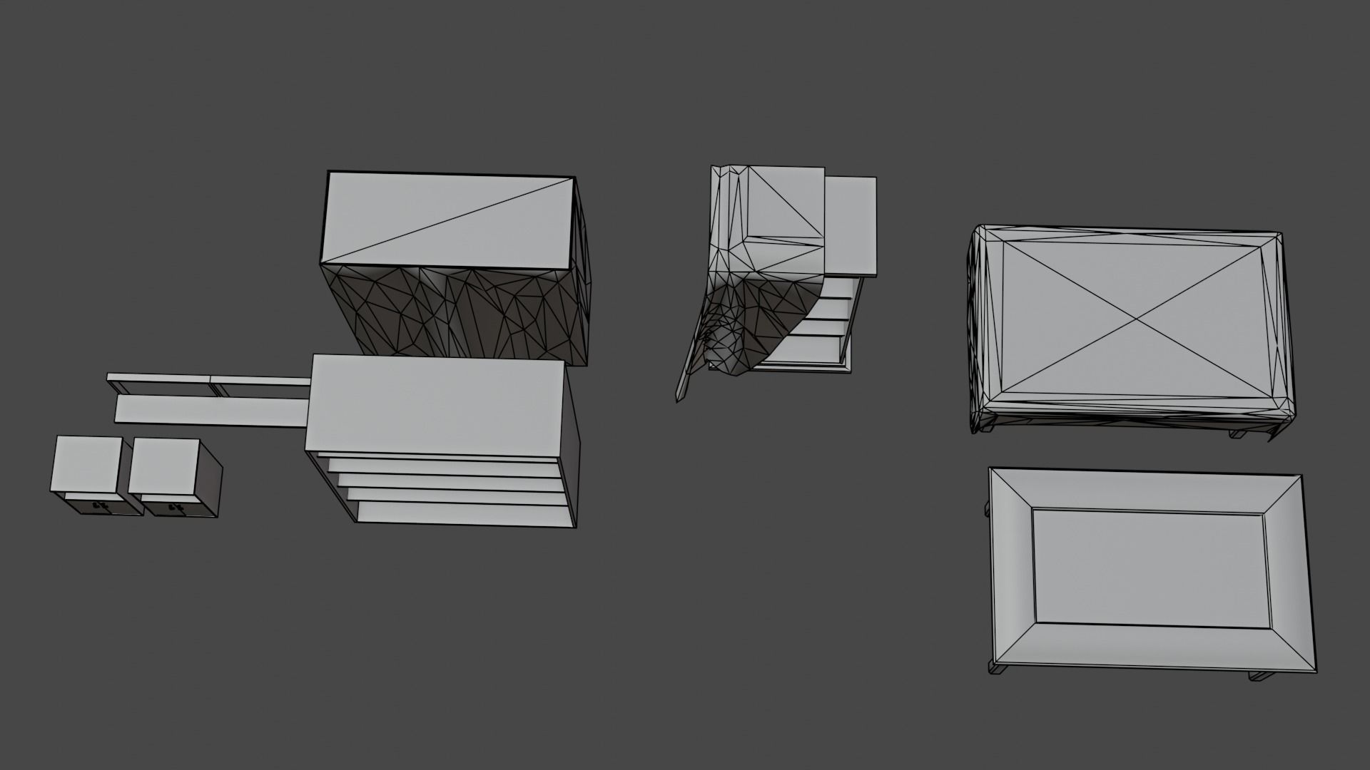 pack cabinet - low poly Low-poly 3D model_7