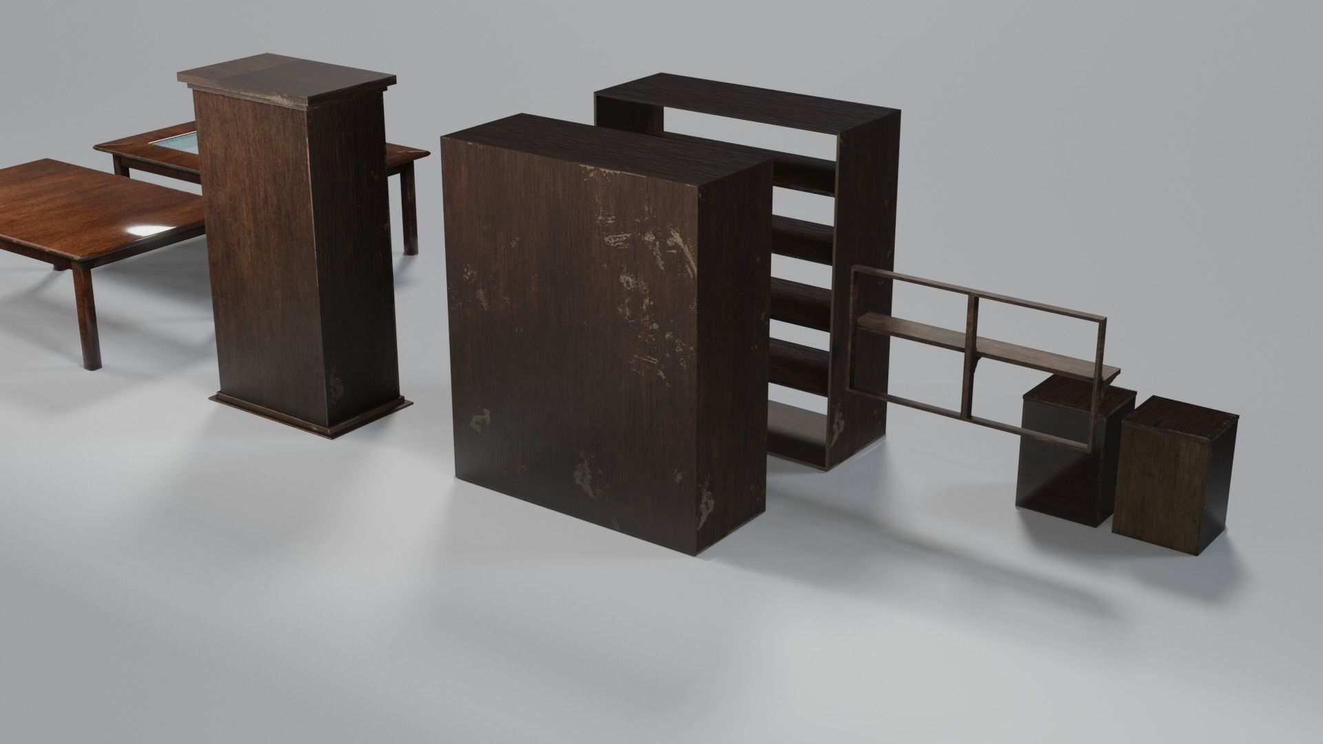 pack cabinet - low poly Low-poly 3D model_3