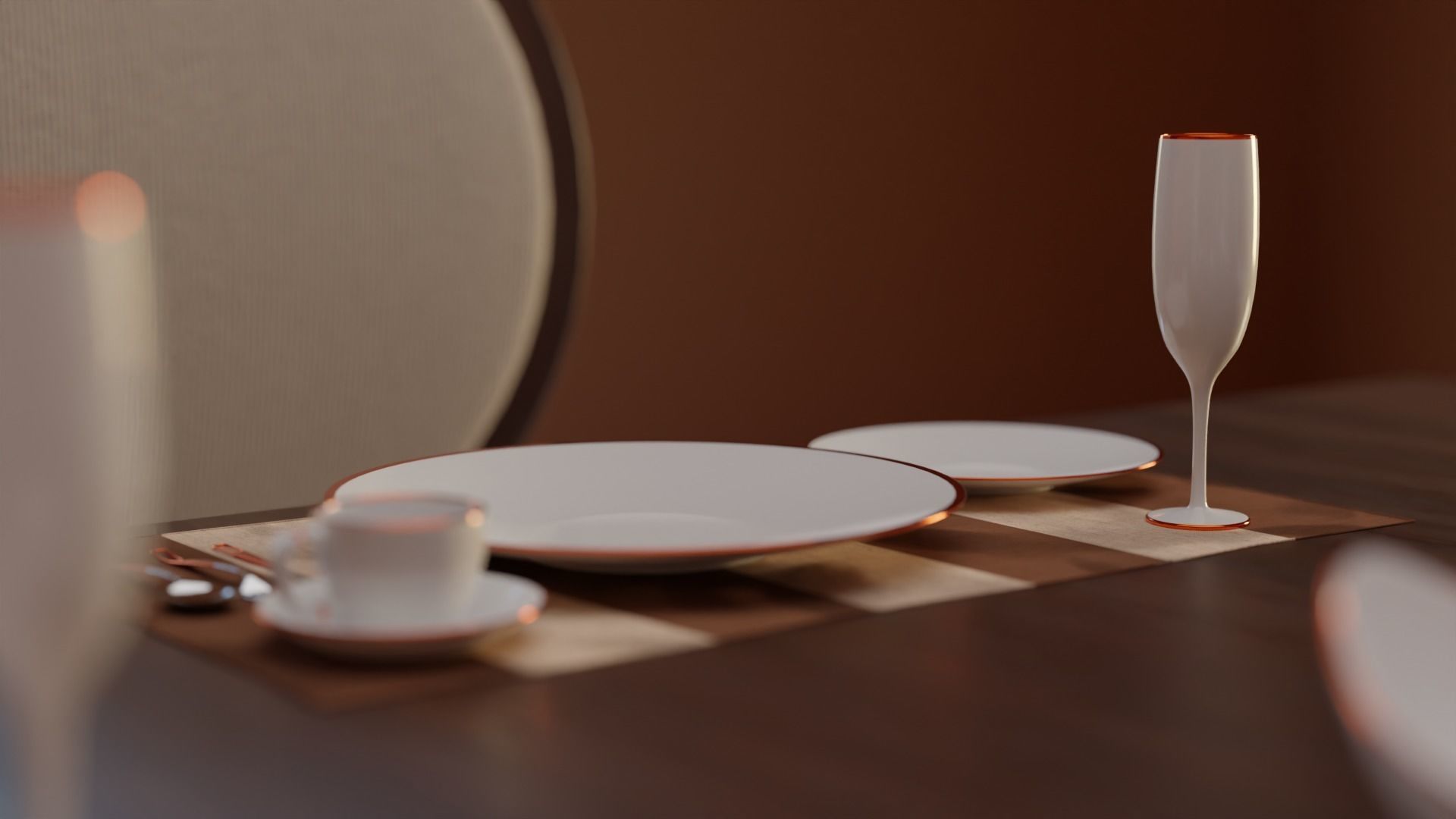 Dining Table 04 Low-poly 3D model_16