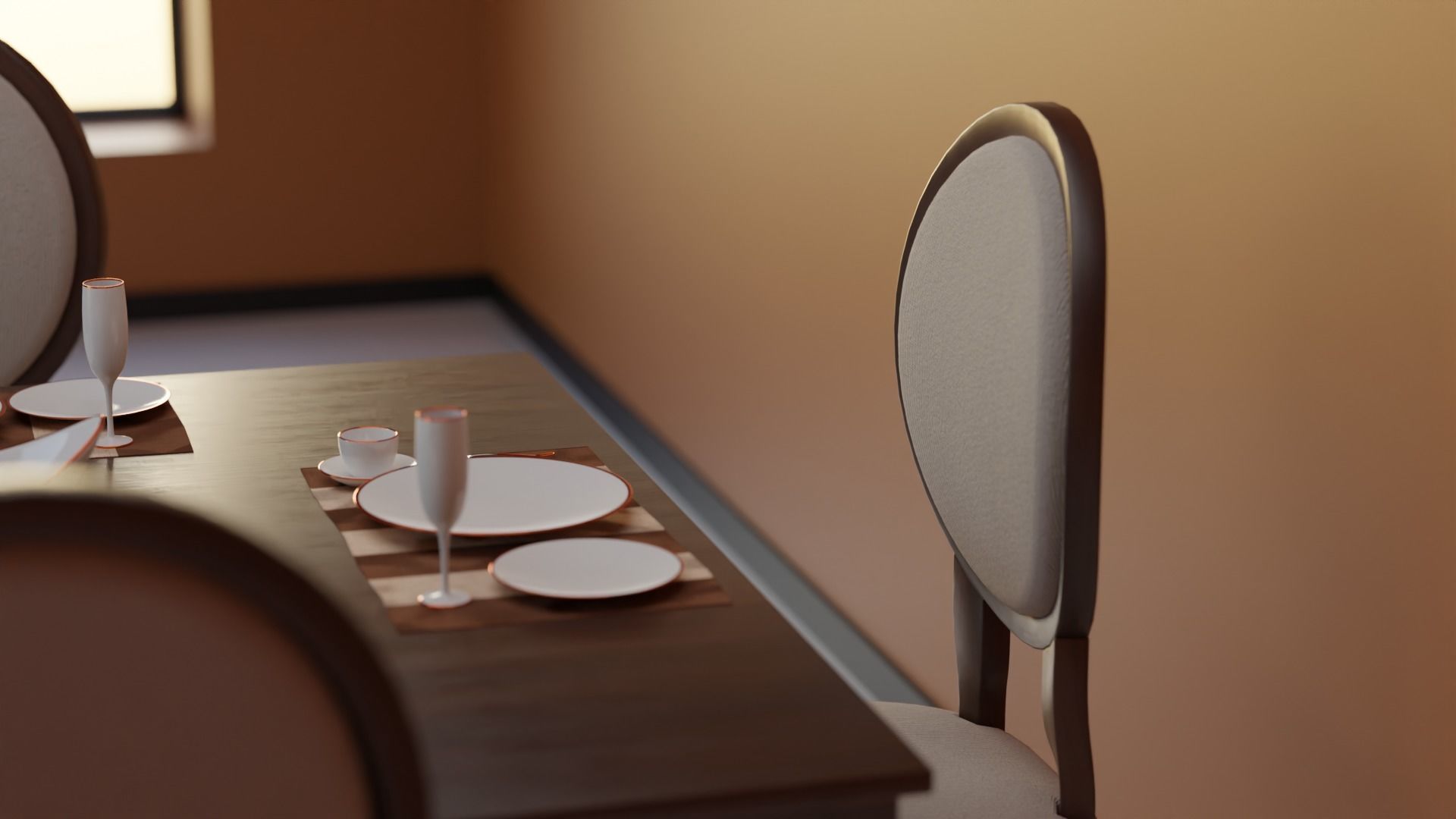 Dining Table 04 Low-poly 3D model_8
