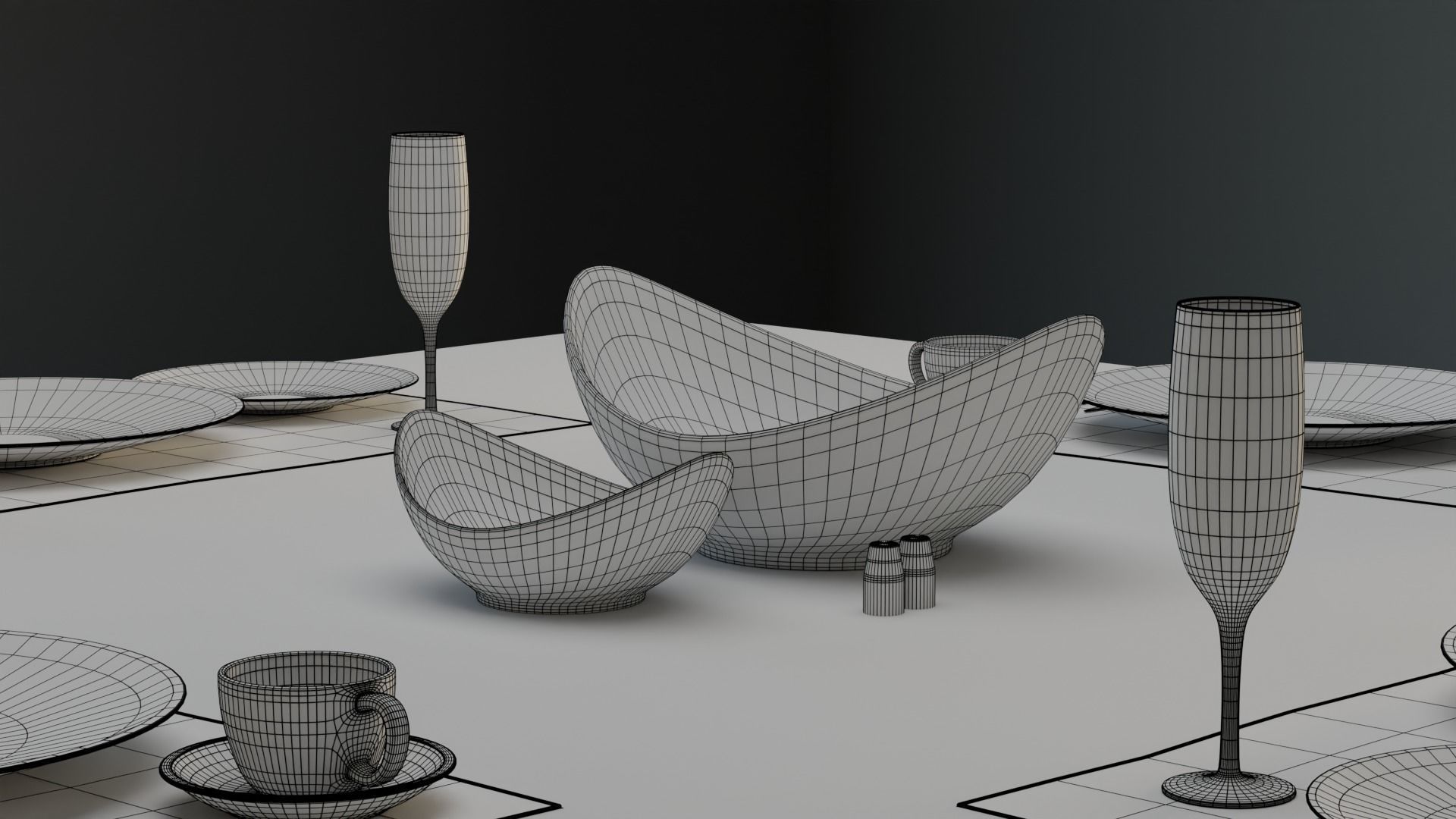 Dining Table 04 Low-poly 3D model_13