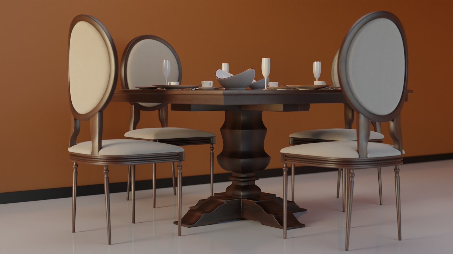 Dining Table 04 Low-poly 3D model_18