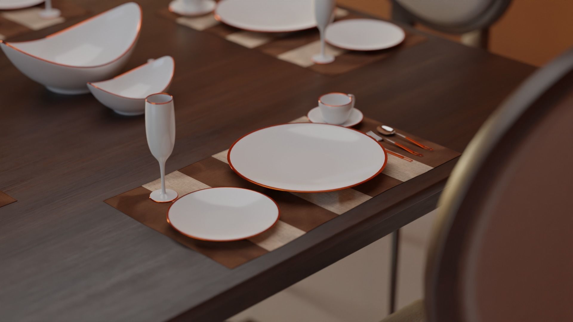 Dining Table 04 Low-poly 3D model_4