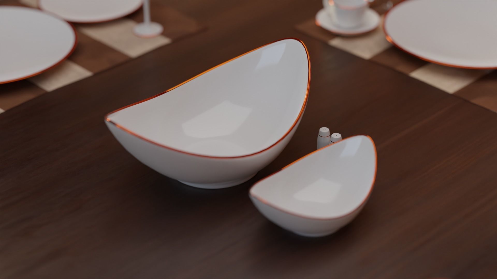 Dining Table 04 Low-poly 3D model_10